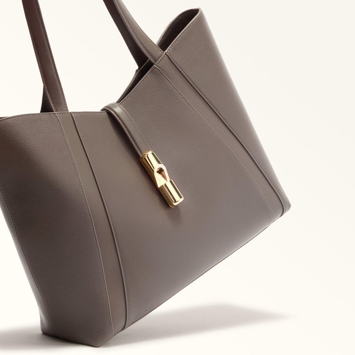 Grey Furla Goccia L Tote, natural leather – view 3