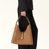 Brown Furla Goccia M Hobo Aw 25, natural leather – view 6