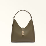 Green Furla Goccia M Hobo, natural leather
