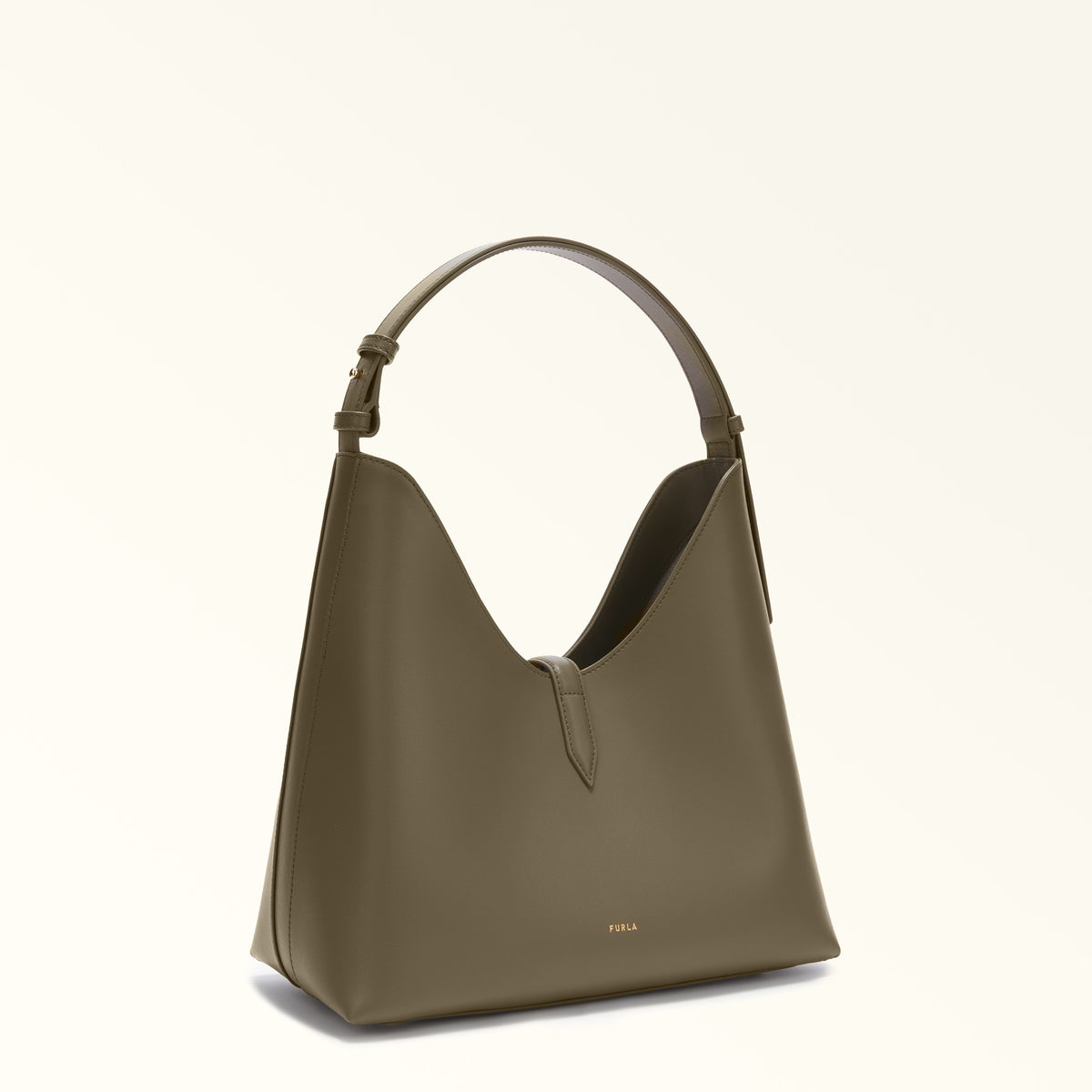 Green Furla Goccia M Hobo, natural leather – view 3