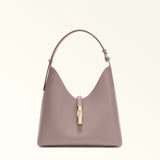 Taupe Furla Goccia M Hobo, natural leather