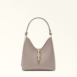 Taupe Furla Goccia S Hobo, tote natural leather