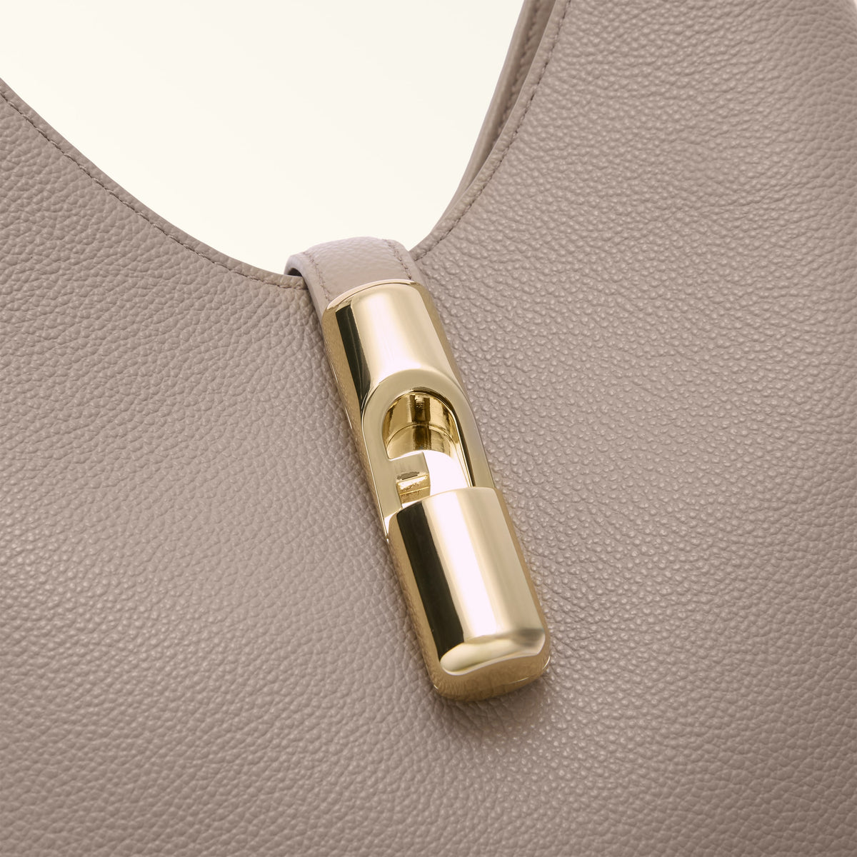 Taupe Furla Goccia S Hobo, tote natural leather – view 2