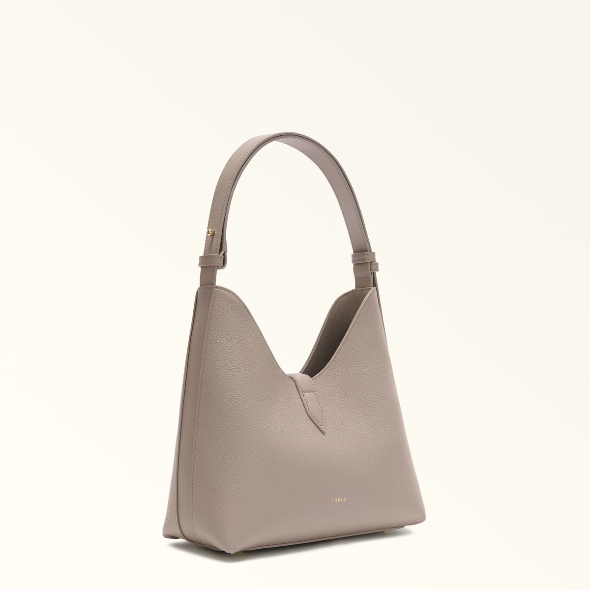 Taupe Furla Goccia S Hobo, tote natural leather – view 4