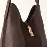 Brown Furla Goccia Shoulder Bag M, hobo natural leather – view 2