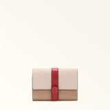 Beige Furla Grazia Compact Wallet M, natural leather