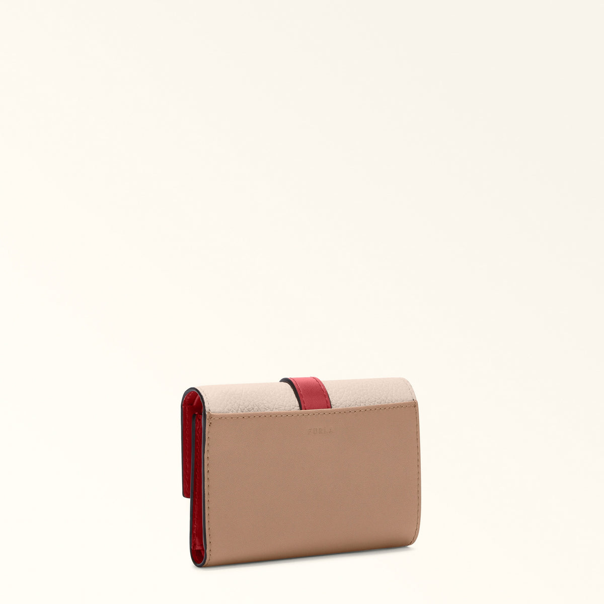 Beige Furla Grazia Compact Wallet M, natural leather – view 3
