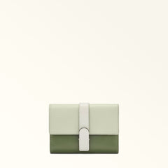 Green Furla Grazia Compact Wallet M, natural leather