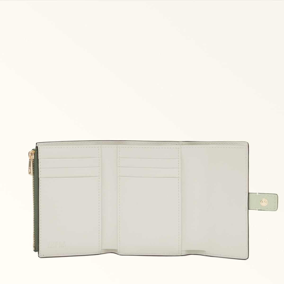 Green Furla Grazia Compact Wallet M, natural leather – view 3