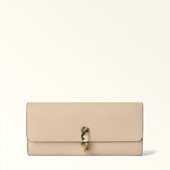 Beige Furla Iride Continental Wallet, natural leather