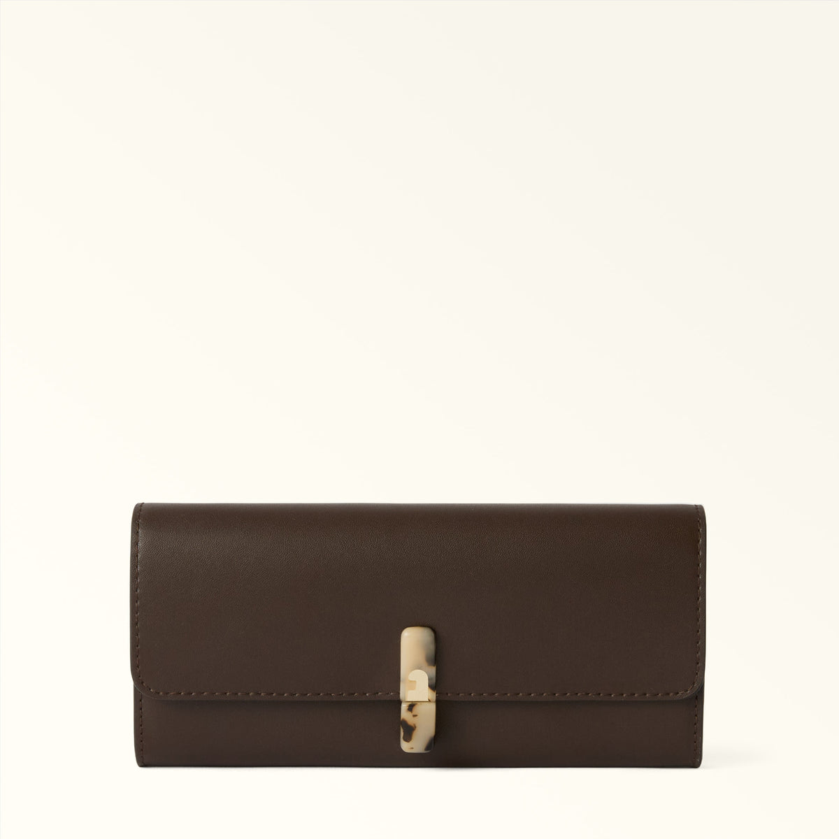 Brown Furla Iride Continental Wallet, natural leather