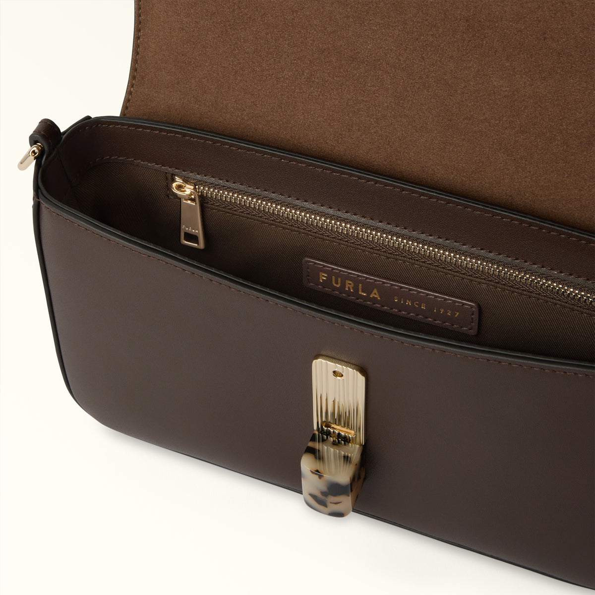 Brown Furla Iride Crossbody S, natural leather – view 3