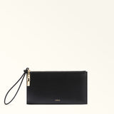 Black Furla Iride M Envelope, clutch natural leather