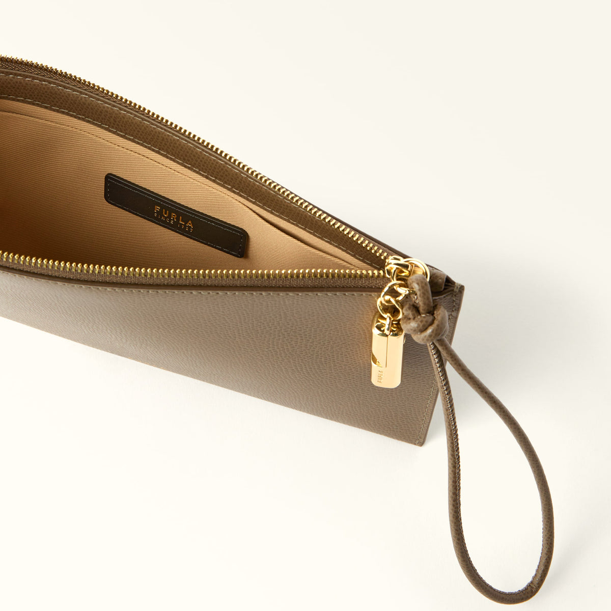 Grey Furla Iride M Envelope, clutch natural leather – view 3