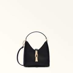 Black Furla Iride Mini Hobo W/strap, natural leather