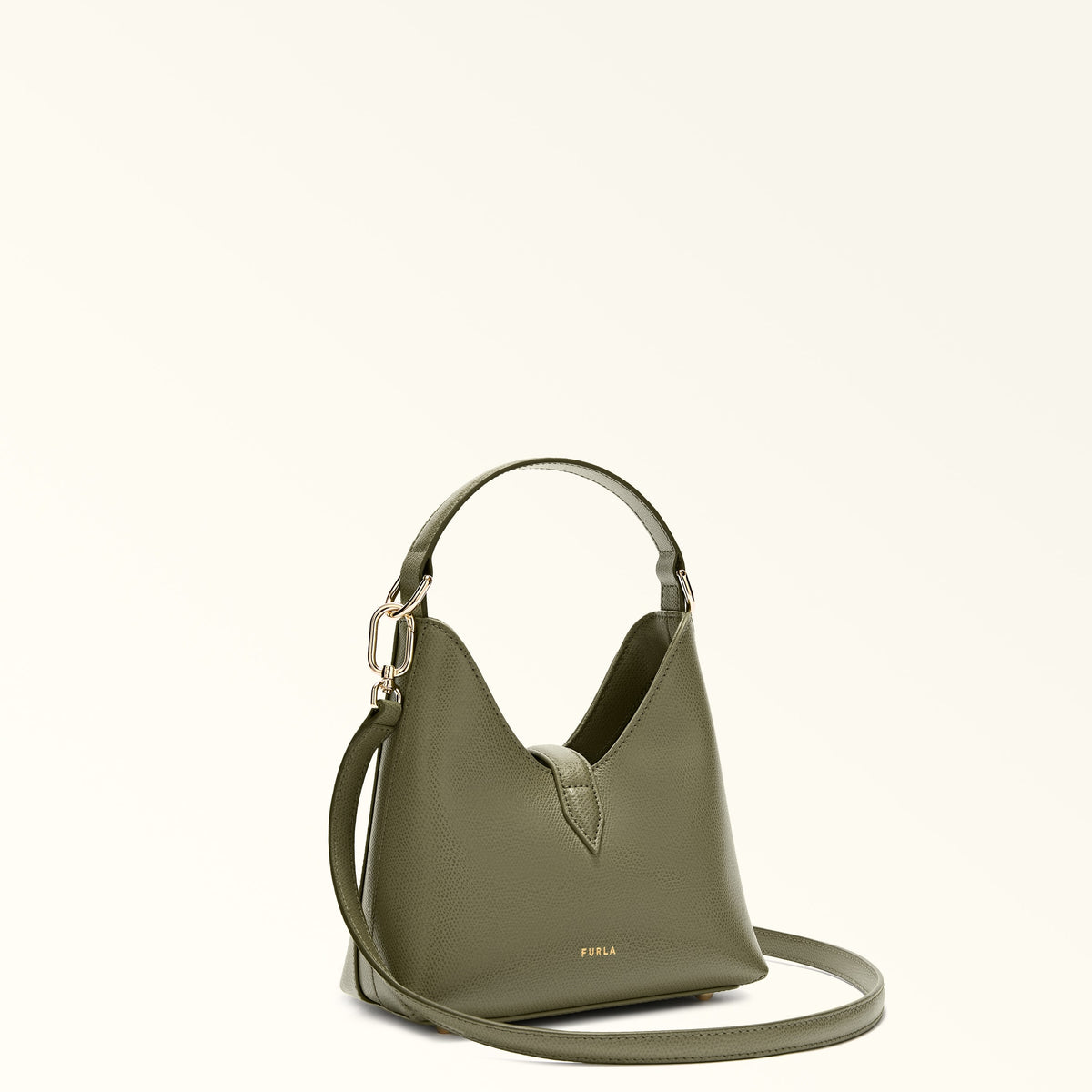 Green Furla Iride Mini Hobo W/strap, natural leather – view 3
