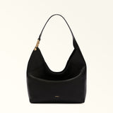 Black Furla Lara M Hobo, natural leather