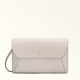 Beige Furla Lea XL Pouch, crossbody natural leather