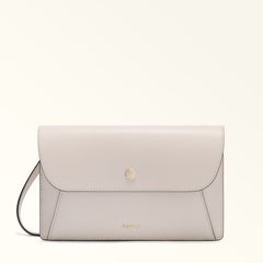 Beige Furla Lea XL Pouch, crossbody natural leather