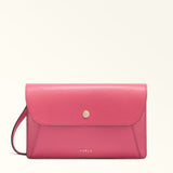 Pink Furla Lea XL Pouch, crossbody natural leather