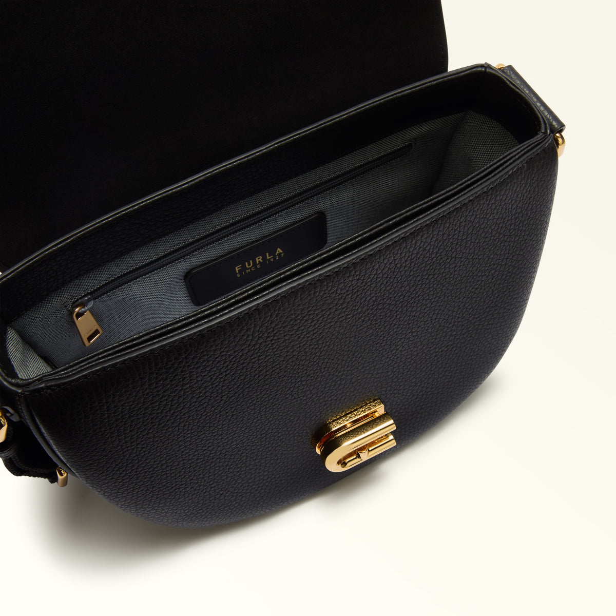 Black Furla Lotus S Crossbody, natural leather – view 3