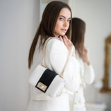 Silver Furla Lulu Mini Crossbody, natural leather
