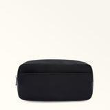 Black Furla Man Cosmo Toiletry Case, cosmetic case natural leather