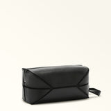 Black Furla Man Giove Edro Foldable Toiletry Case, cosmetic case natural leather – view 2