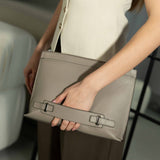 Grey Furla Man Giove Pouch, natural leather