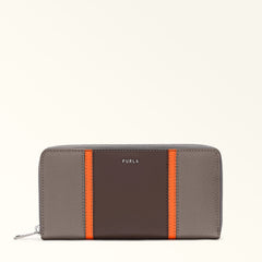 Grey Furla Man Project XL Zip Around, natural leather