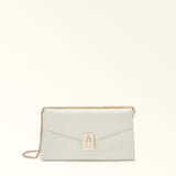 White Furla Meridiana M Crossbody Ss25, natural leather