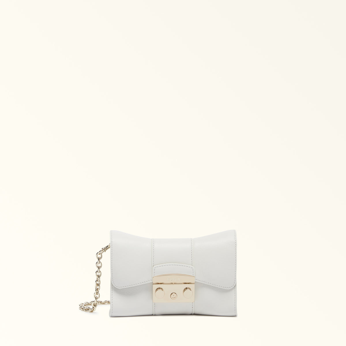 Off White Furla Metropolis Mini Crossbody Remix, natural leather