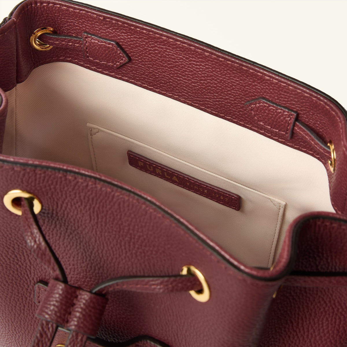 Burgundy Furla FURLA MOONLIGHT S, backpack natural leather – view 4