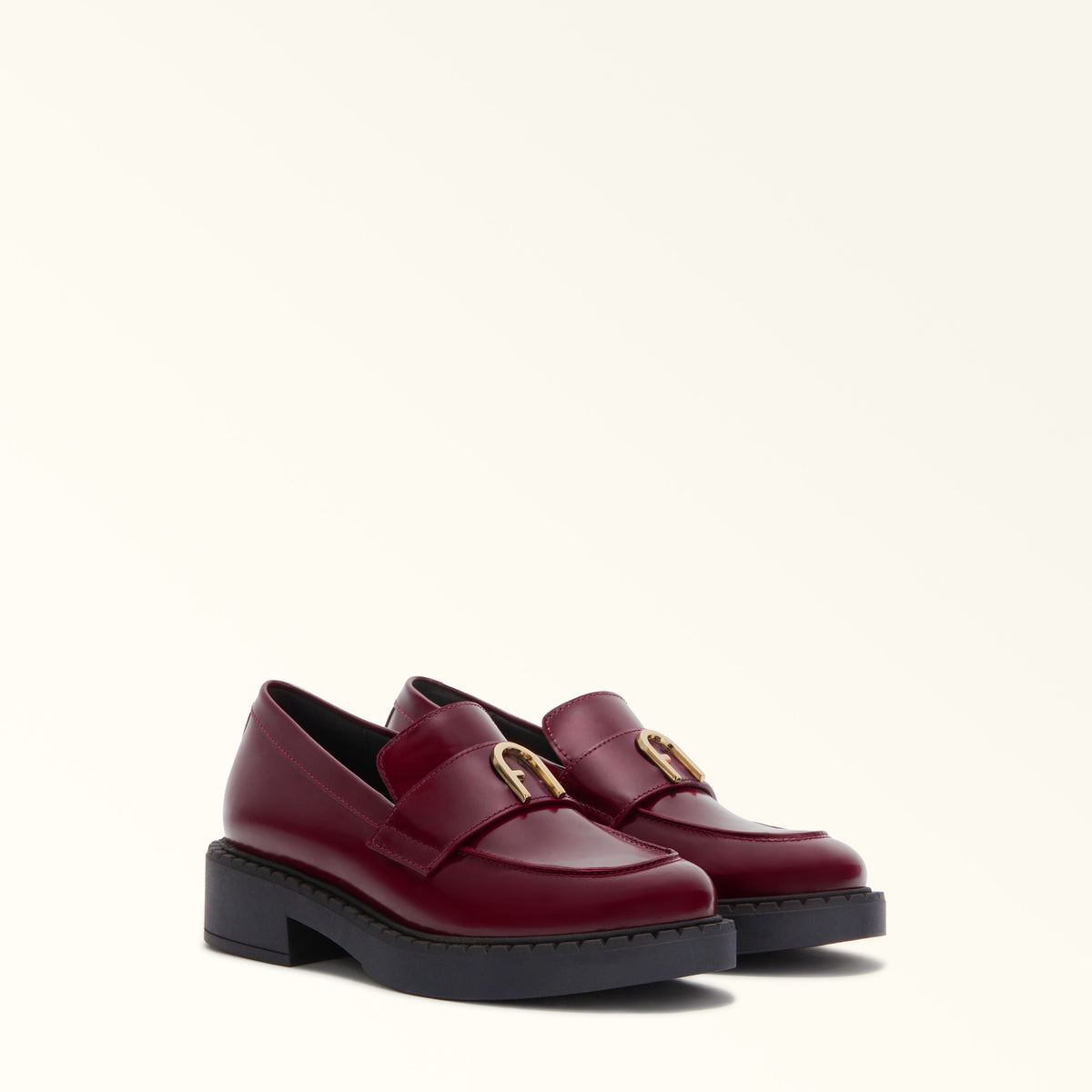 Burgundy Furla New Legacy Loafer T.25, shoes natural leather