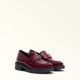 Burgundy Furla New Legacy Loafer T.25, shoes natural leather