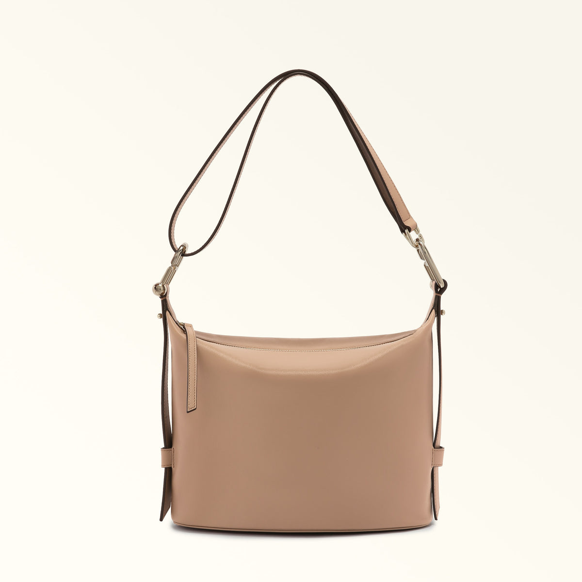 Beige Furla Nuvola M Hobo Aw25, natural leather