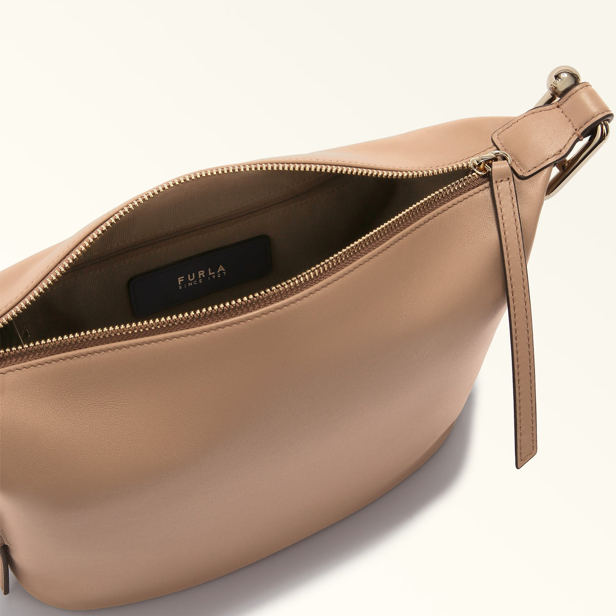 Beige Furla Nuvola M Hobo Aw25, natural leather – view 5