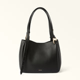 Black Furla Nuvola M Tote, natural leather