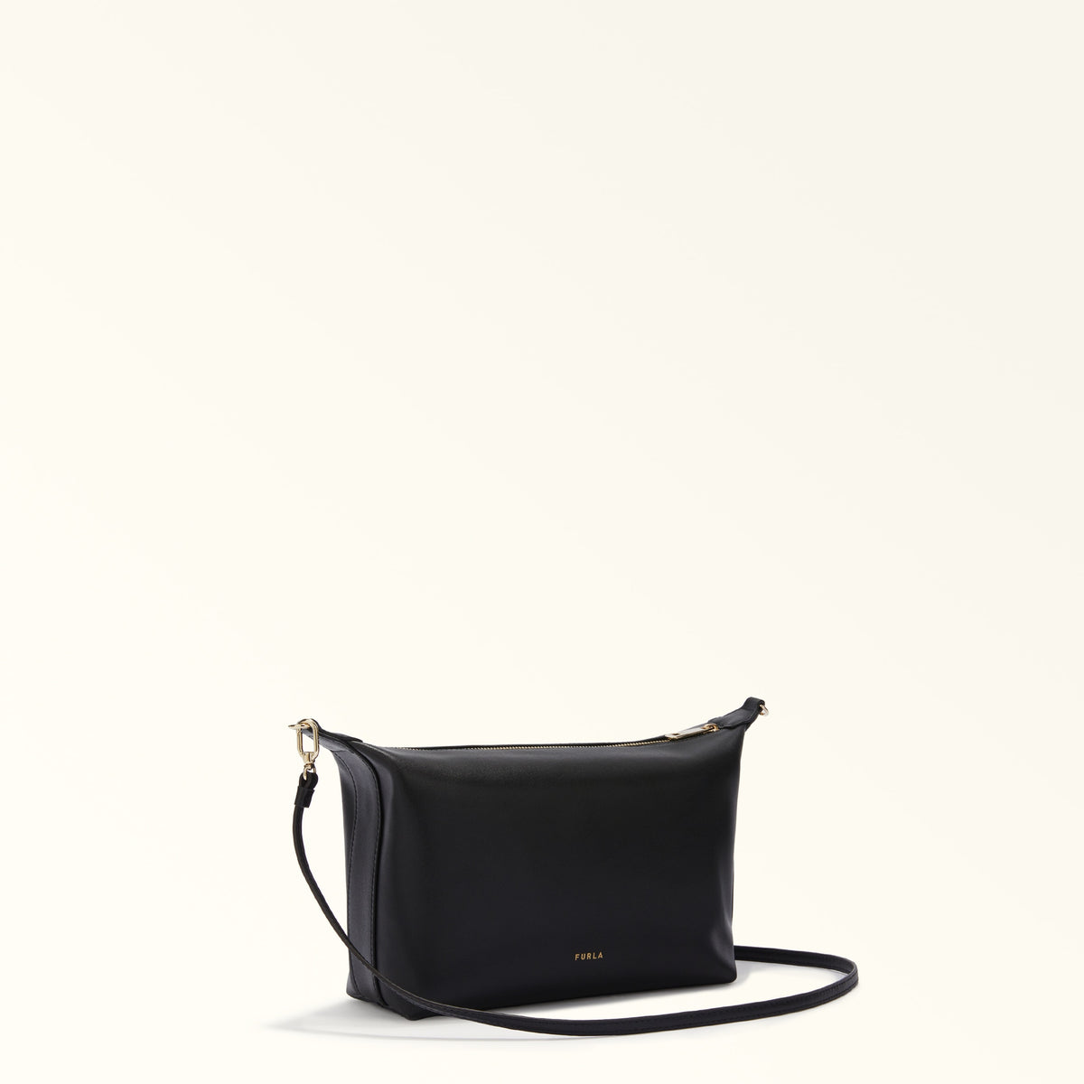 Black Furla Nuvola Mini Crossbody Hobo, natural leather – view 4
