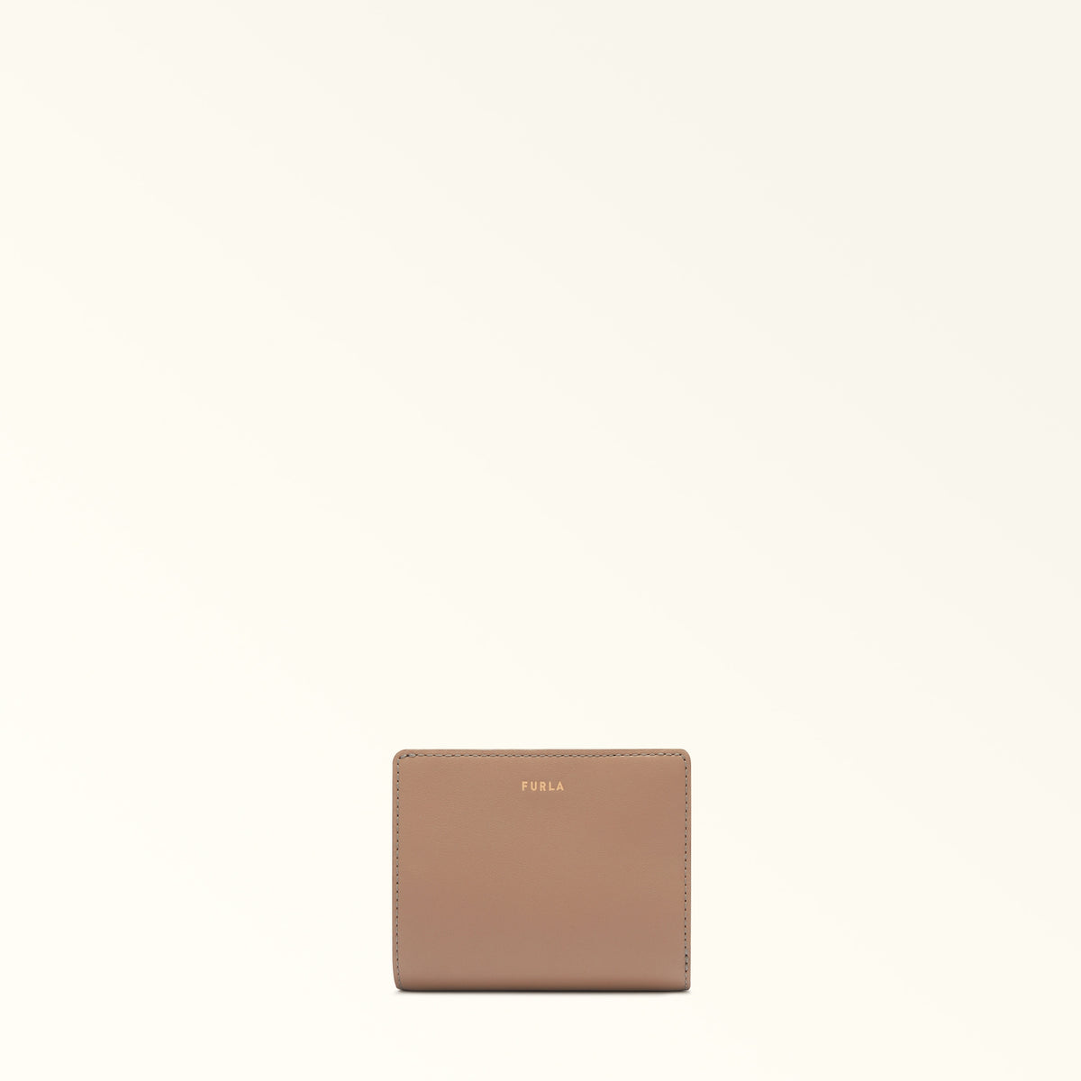 Taupe Furla Nuvola S Compact Wallet L, natural leather