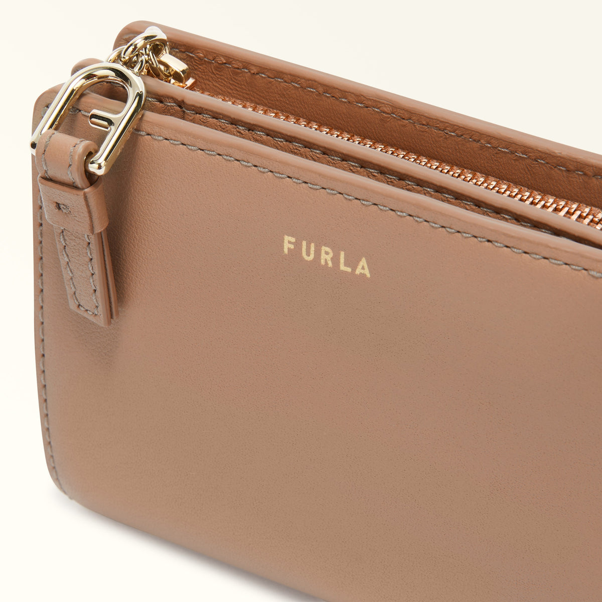 Taupe Furla Nuvola S Compact Wallet L, natural leather – view 2
