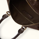 Brown Furla Olivia Boston Bag M, handbag suede – view 4