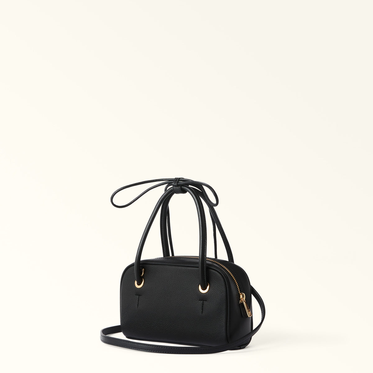 Black Furla Poppy Dome, handbag natural leather – view 2