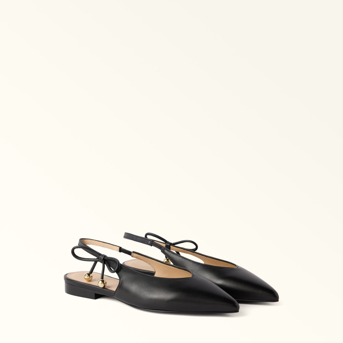 Black Furla Poppy Slingback, shoes natural leather