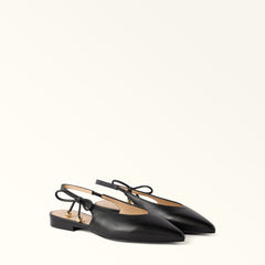 Black Furla Poppy Slingback, shoes natural leather