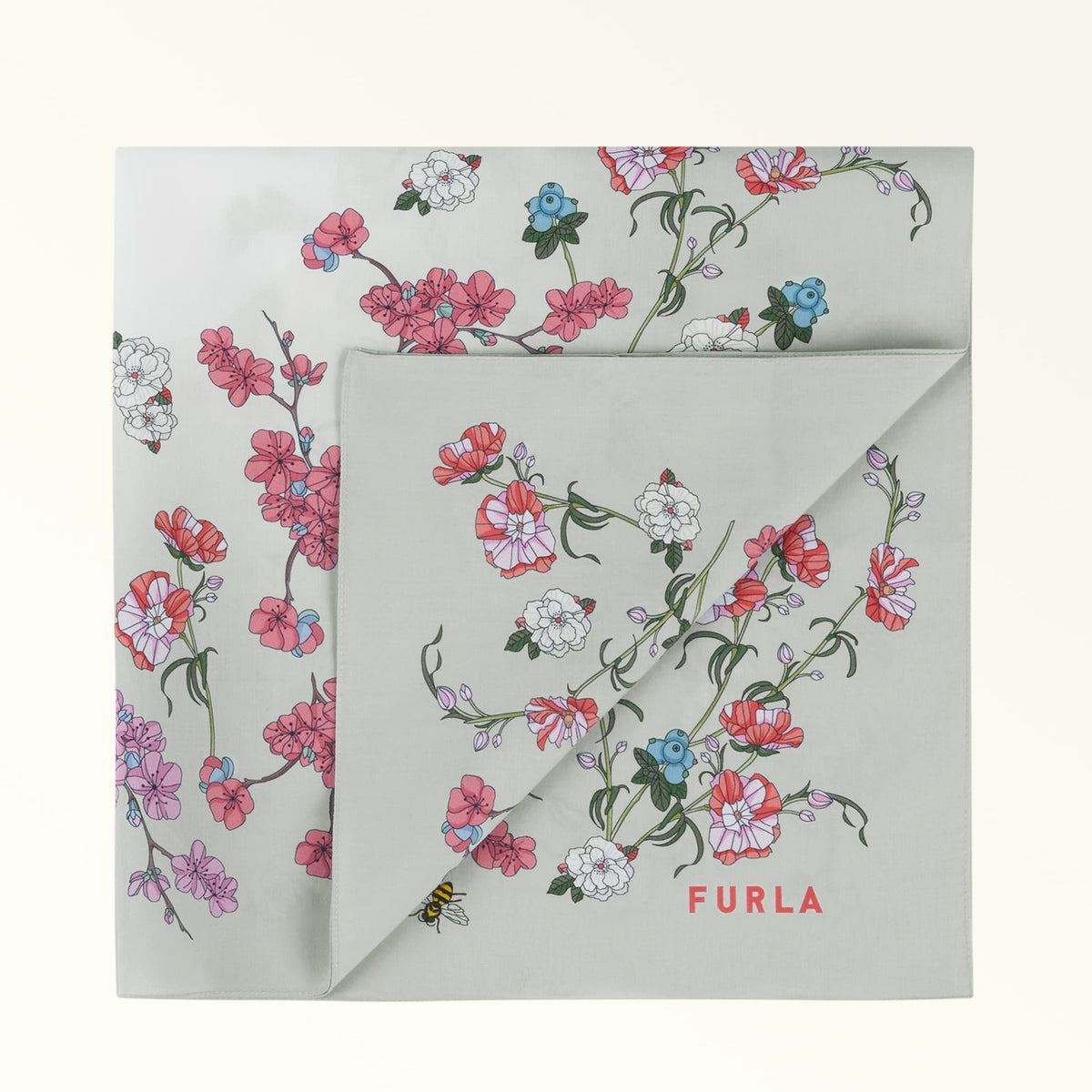 Green Furla Primula Bandana 55x55, scarf coton – view 3