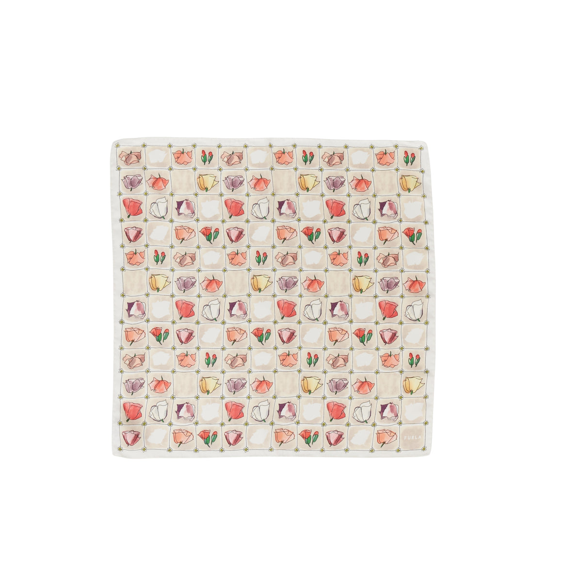 Beige Furla Primula Carre' 60x60, scarf silk – view 3