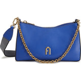Blue Furla Primula Mini C.body Double Strap, mini bag natural leather