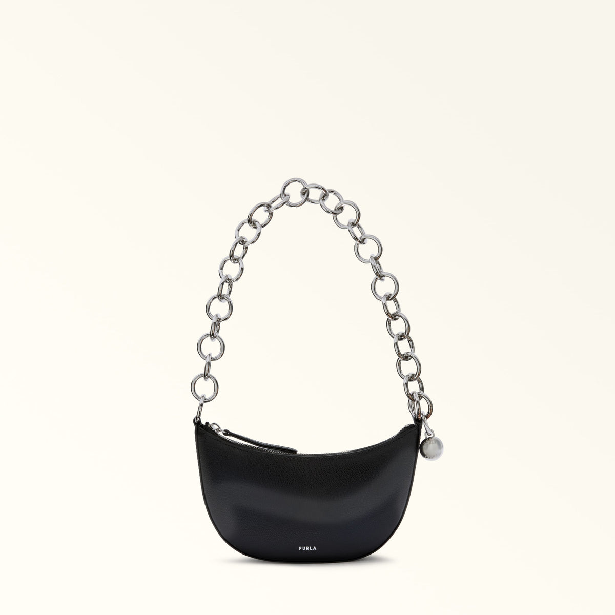Black Furla Sfera Mini Shoulder Bag, mini bag natural leather