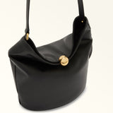 Black Furla Sfera Soft M Bucket Bag, natural leather – view 3